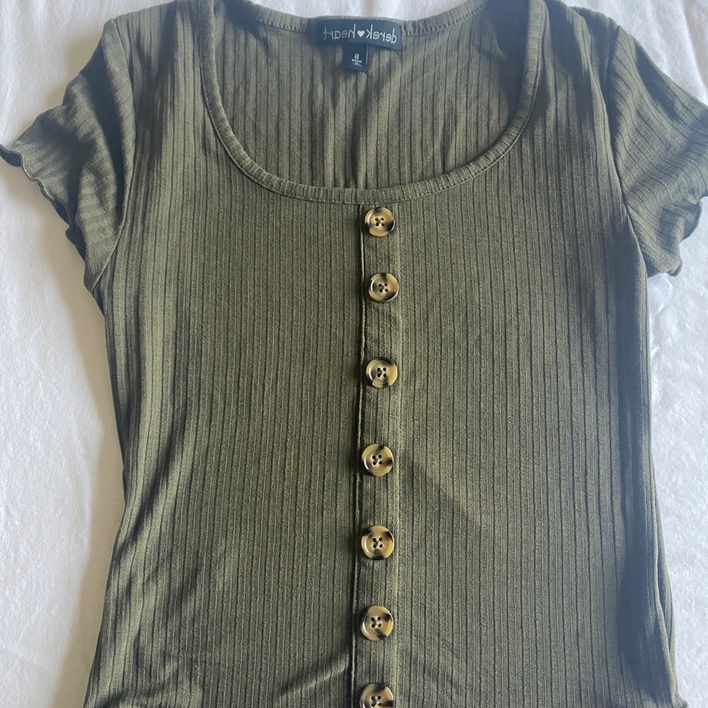 Dark green button shirt